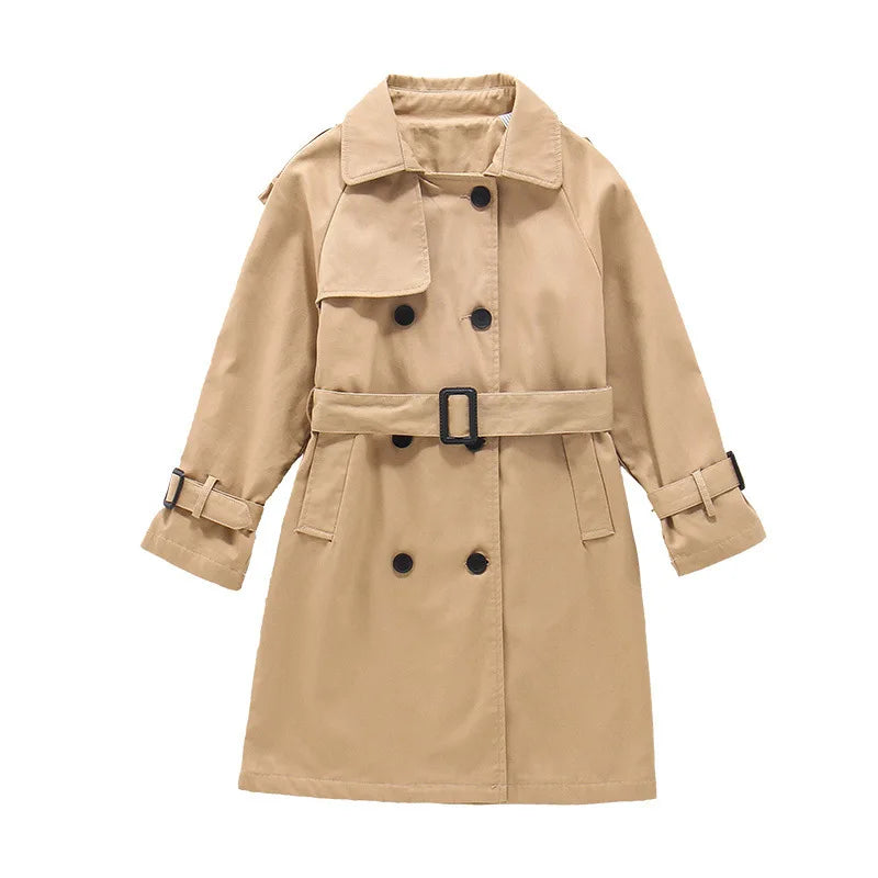 Girls Long Trench Windbreaker