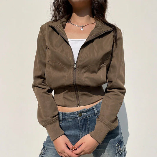 Vintage Cropped Jackets Harajuku
