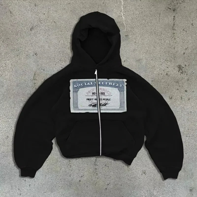 Hip-Hop Retro Zipper Hoodie