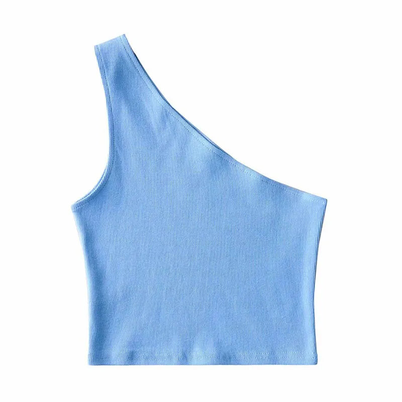 Shoulder Cropped Tanks Top