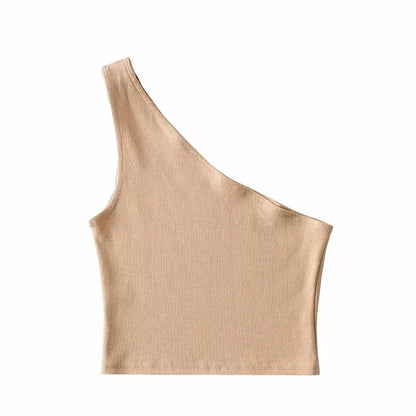 Shoulder Cropped Tanks Top