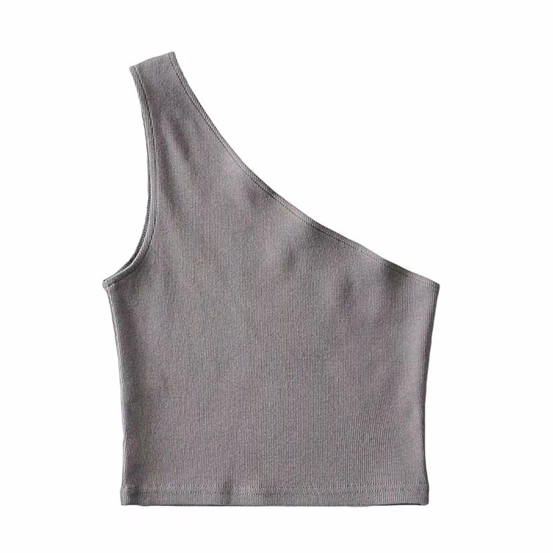 Shoulder Cropped Tanks Top