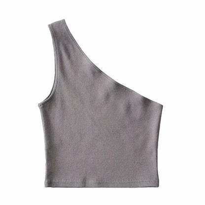 Shoulder Cropped Tanks Top