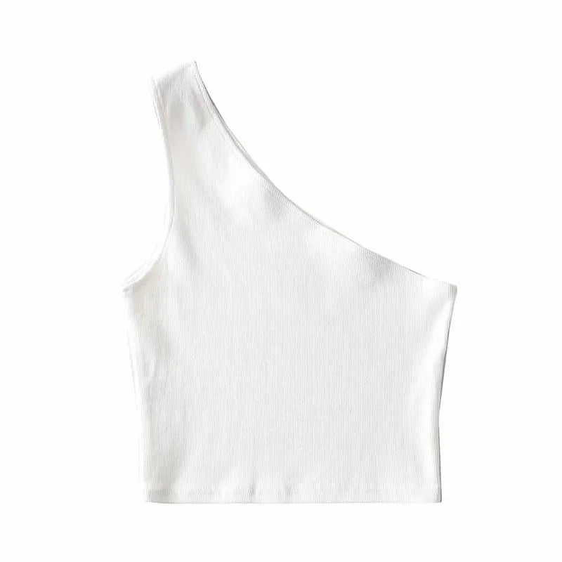 Shoulder Cropped Tanks Top