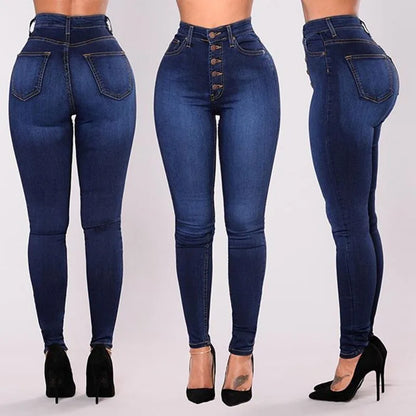 Washed High Waist Push-Up Mom Jeans