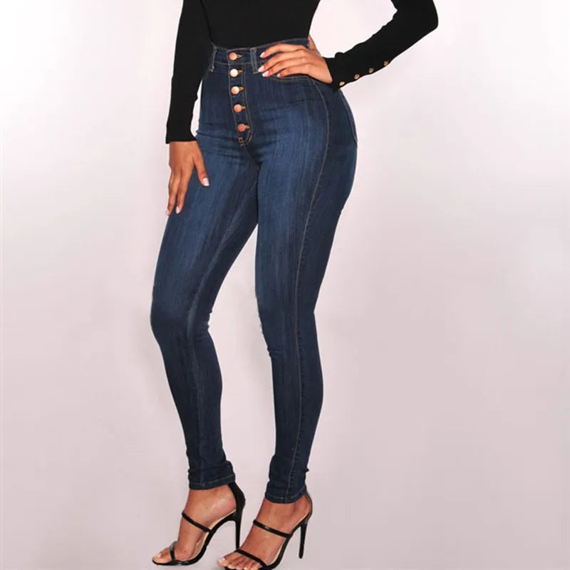 Washed High Waist Push-Up Mom Jeans