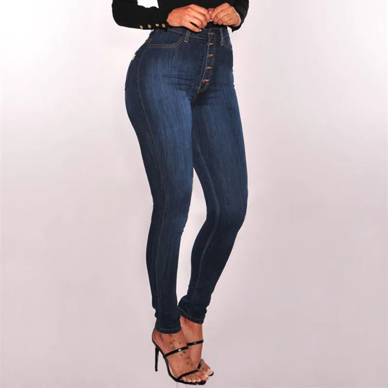 Washed High Waist Push-Up Mom Jeans