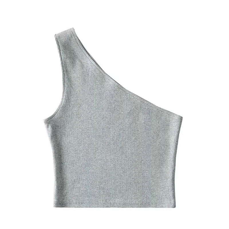 Shoulder Cropped Tanks Top