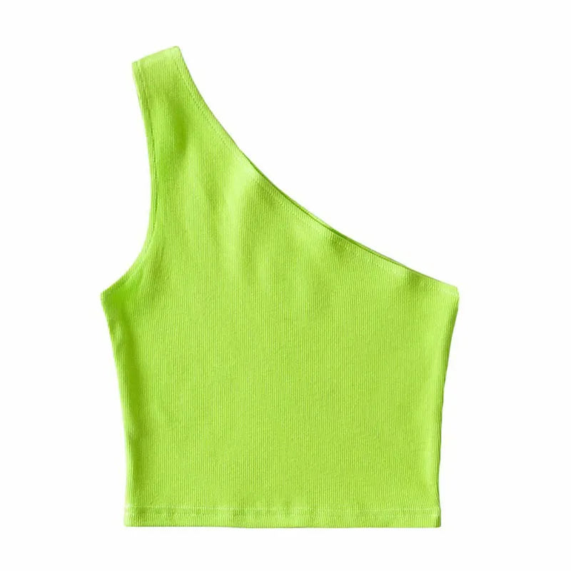 Shoulder Cropped Tanks Top