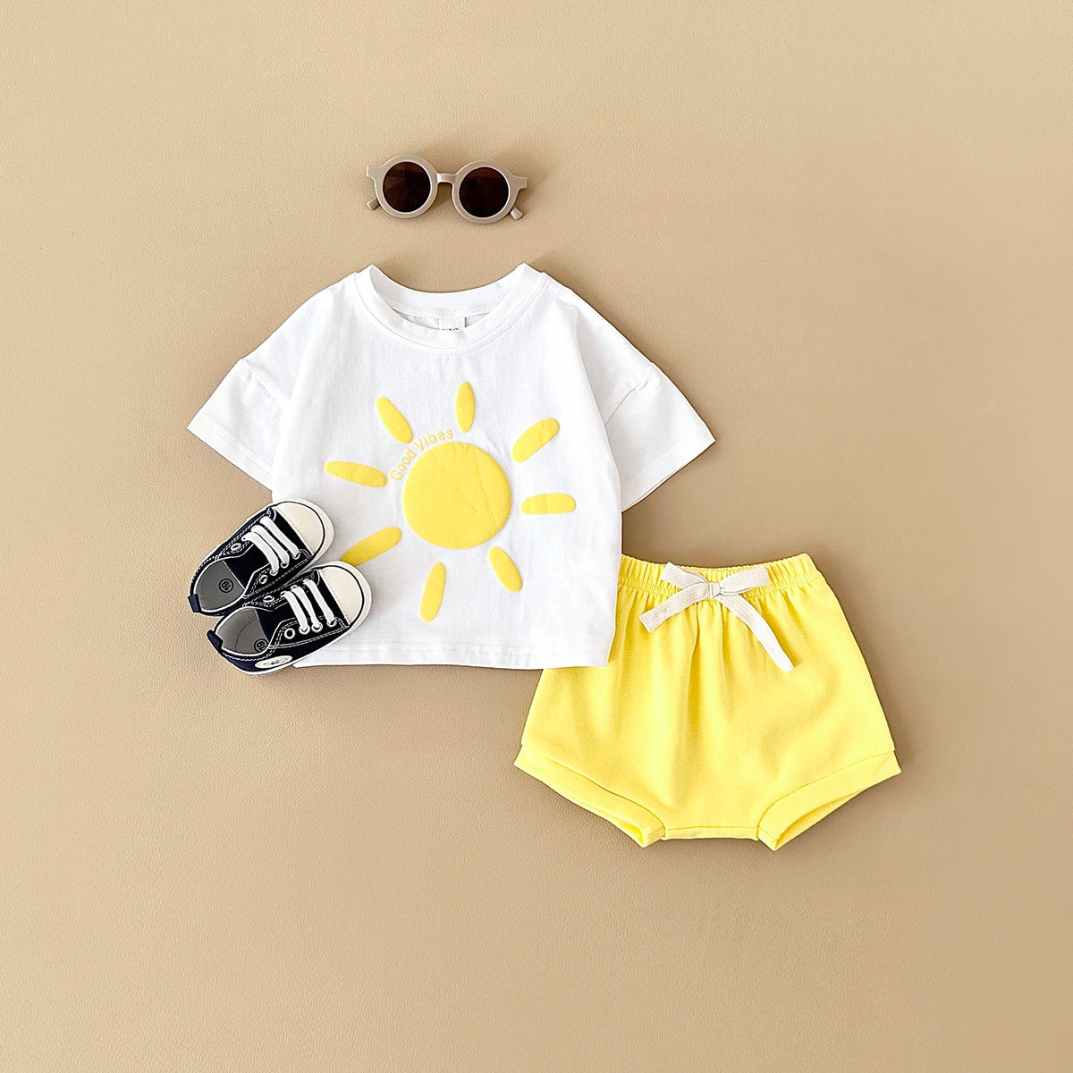 Baby Sunflower Print Shorts Set