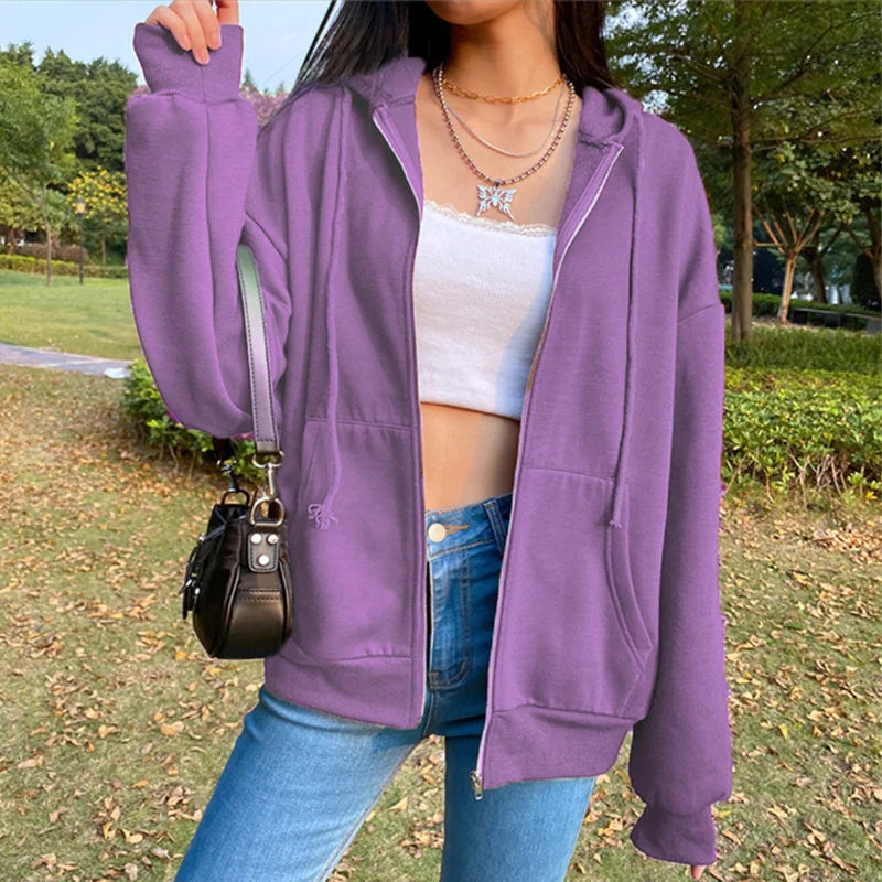 Solid Color Korean Fashion Hoodie