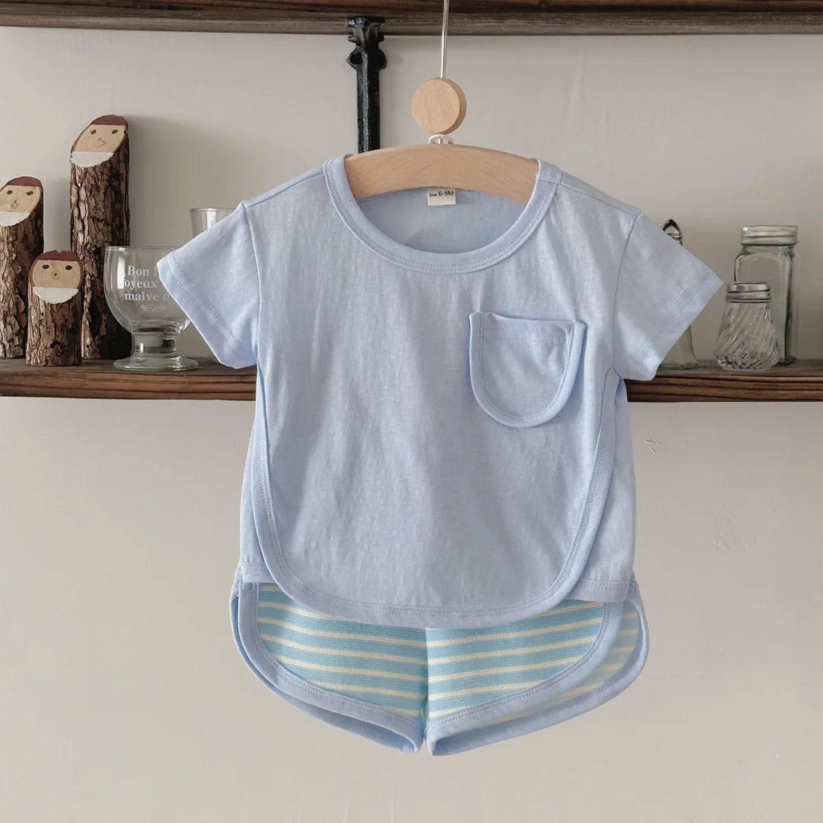 Baby Solid Shirt and Shorts Set