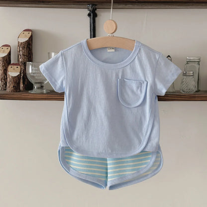 Baby Solid Shirt and Shorts Set
