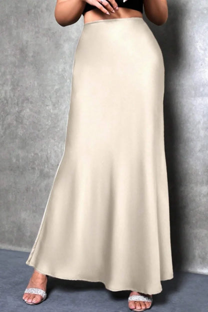 Elegant silk-like satin Skirt
