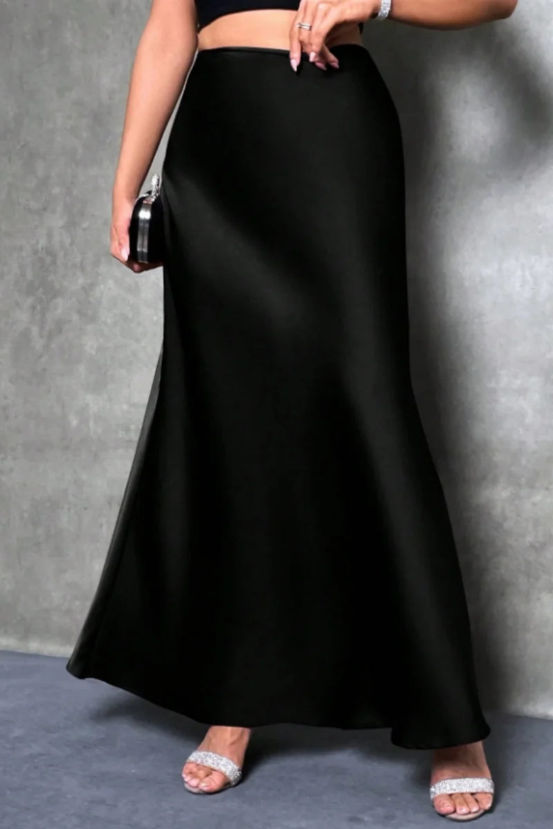 Elegant silk-like satin Skirt