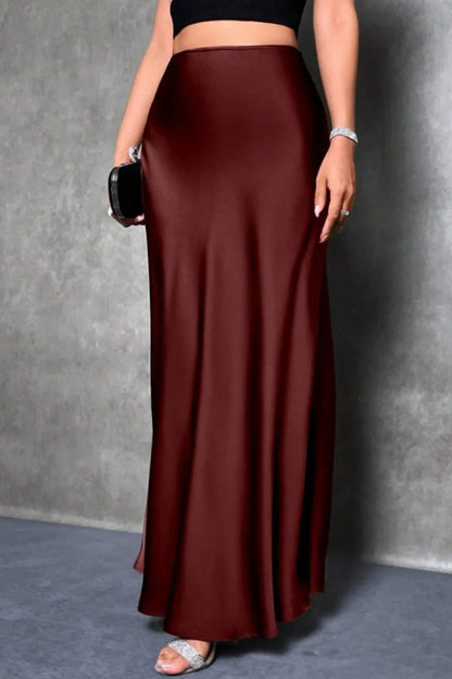 Elegant silk-like satin Skirt