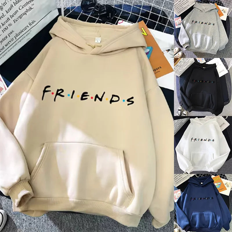 Friends Print Hoodie Pullover
