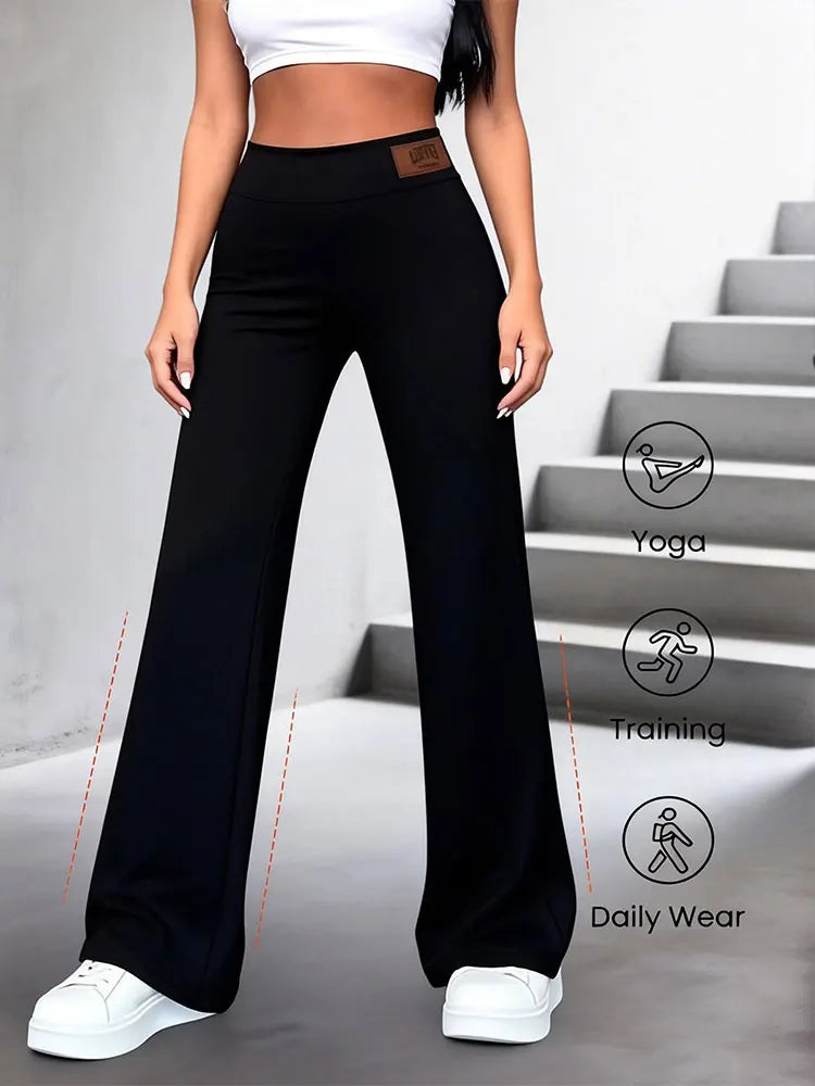 High Waisted Straight Leg Trousers