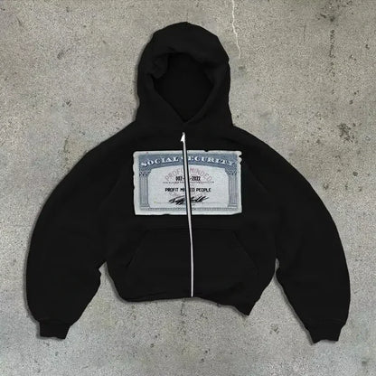 Hip-Hop Retro Zipper Hoodie