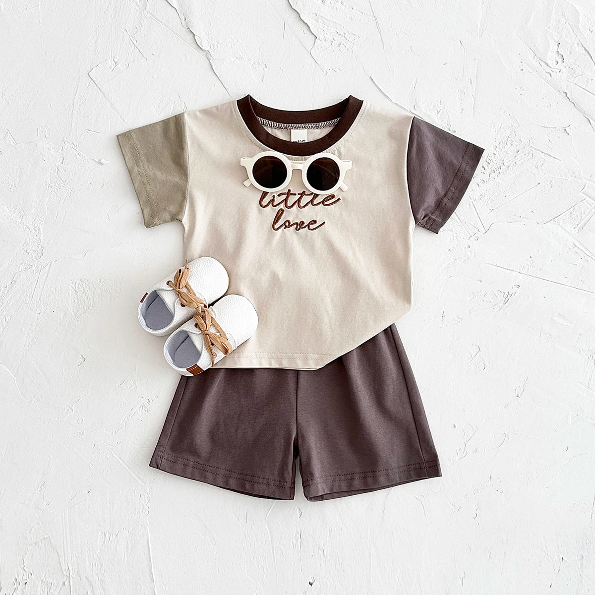 Baby Embroidery Letter Shorts Set