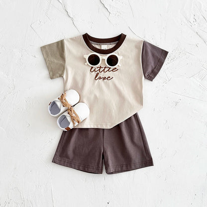 Baby Embroidery Letter Shorts Set