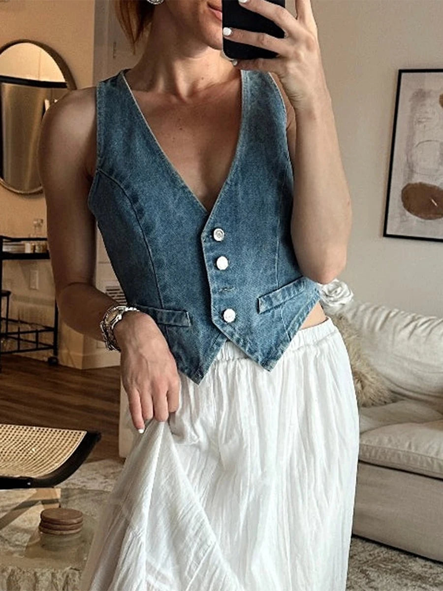 Denim Vests Summer Jeans