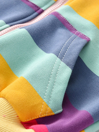 Girls Rainbow Hooded Jacket