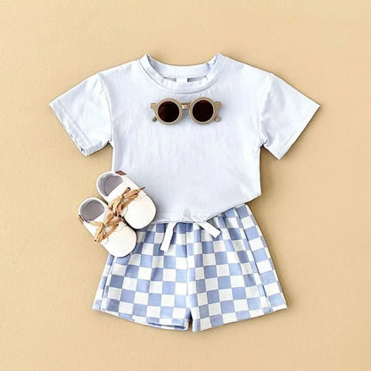 Baby Plaid Shorts Set