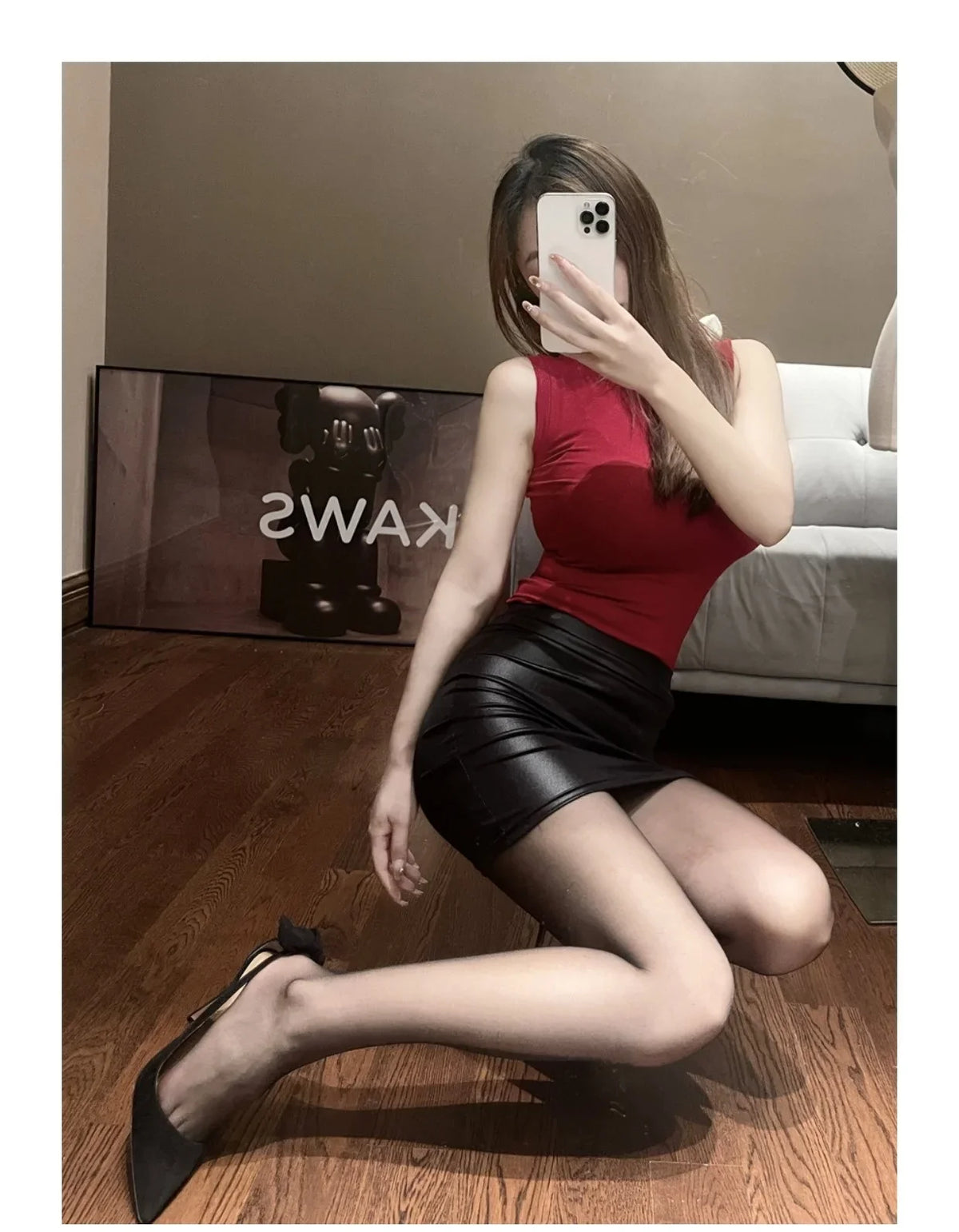 Matte Slim Hot Mini Skirt