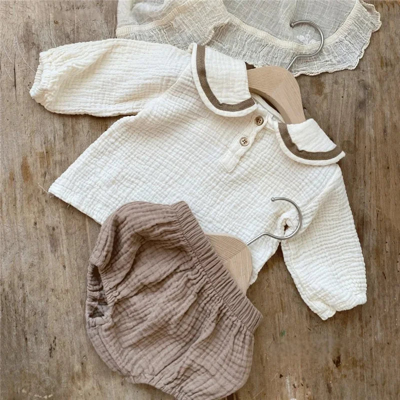 Baby Navy Shirt and Bloomers Set