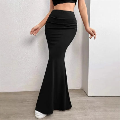 Solid Slim Fishtail Skirt