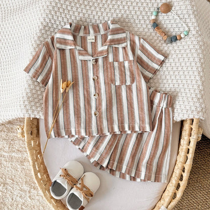 Baby Striped Shirt and Shorts Set