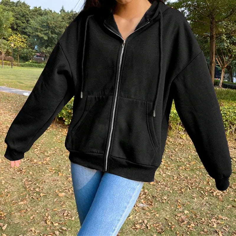 Solid Color Korean Fashion Hoodie