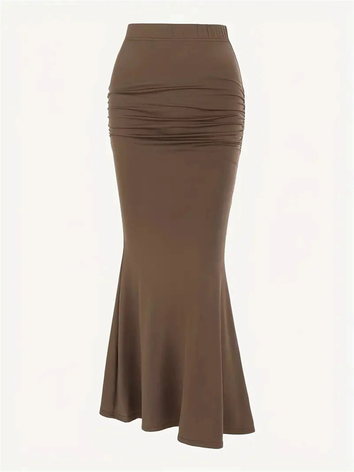Solid Slim Fishtail Skirt