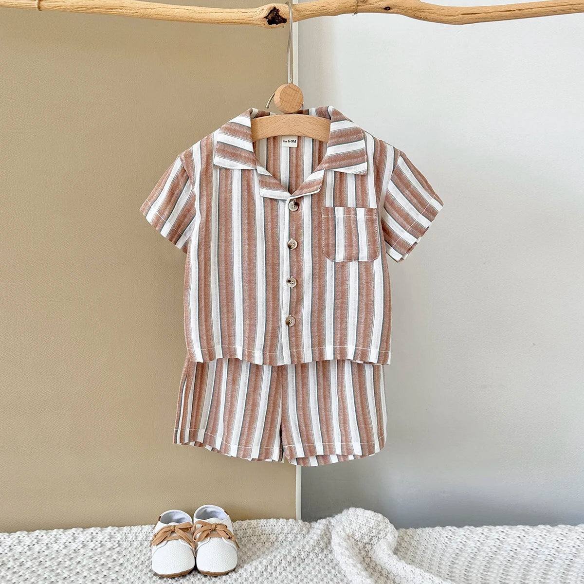 Baby Striped Shirt and Shorts Set