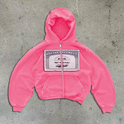 Hip-Hop Retro Zipper Hoodie