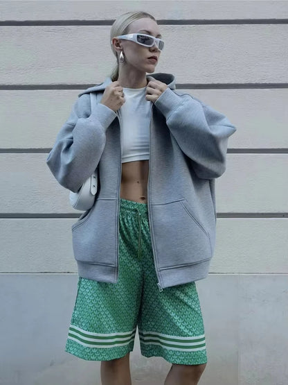 Casual Hooded Zipper Hoodie