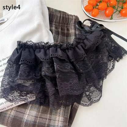 Chic Lace-Up Layered Lace
