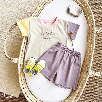 Baby Embroidery Letter Shorts Set