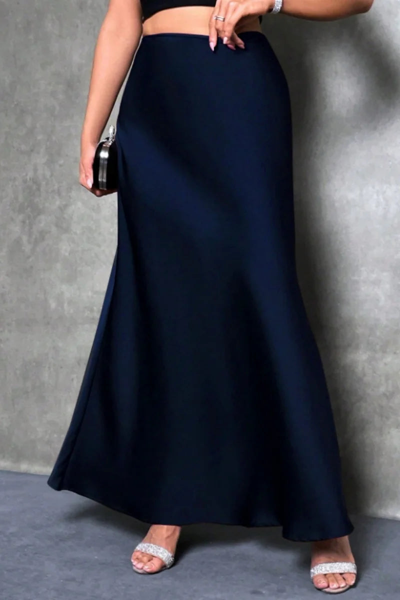 Elegant silk-like satin Skirt