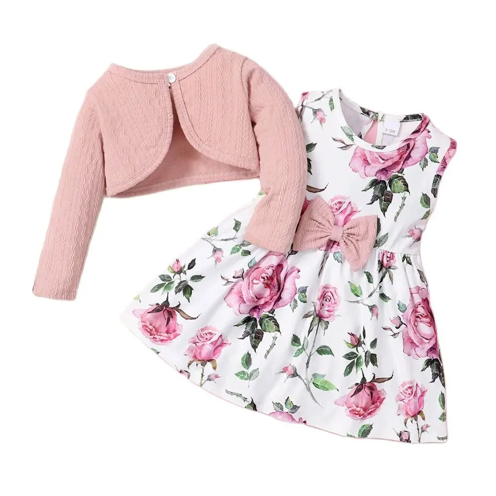 Baby Girl Ribbed Dress Set