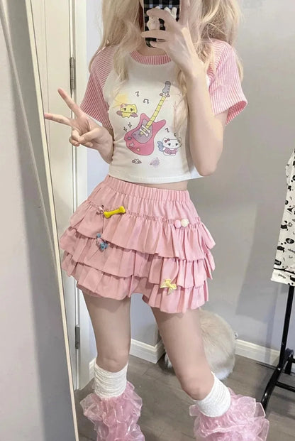 Y2K Ruffles Mini Skirt