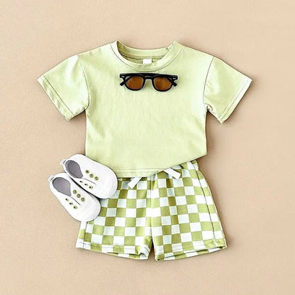 Baby Plaid Shorts Set