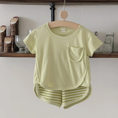 Baby Solid Shirt and Shorts Set