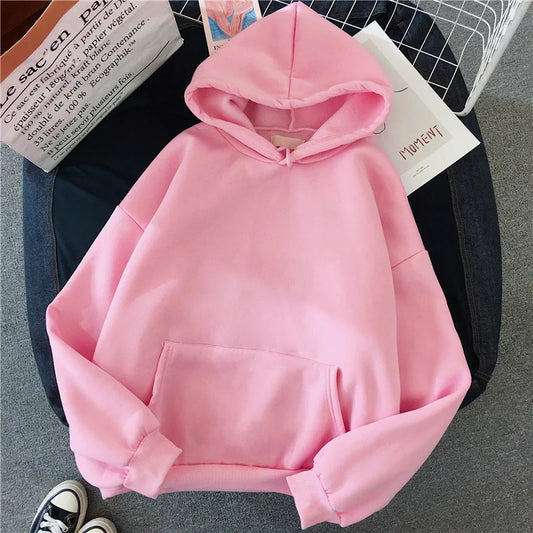 Casual Solid Warm Hoodie
