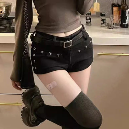 Y2K Low Waist Denim Shorts