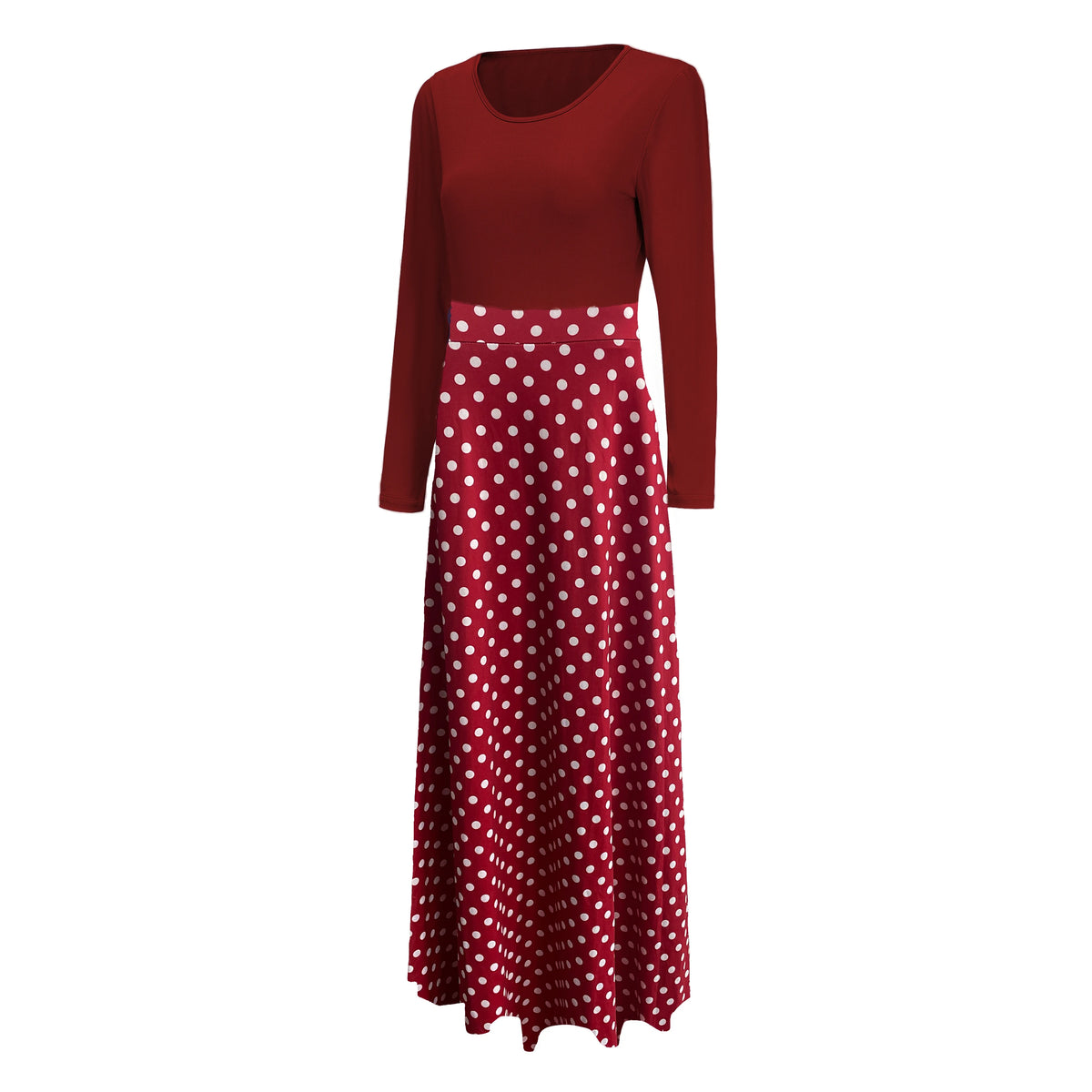 Polka Dot Maxi Dress High Waist