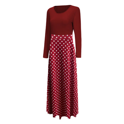 Polka Dot Maxi Dress High Waist
