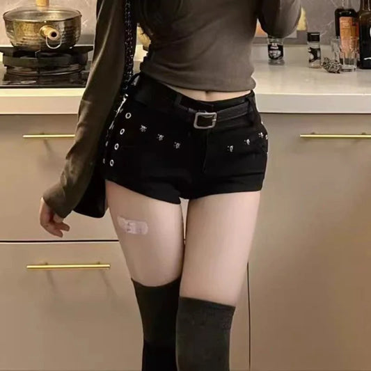 Y2K Low Waist Denim Shorts