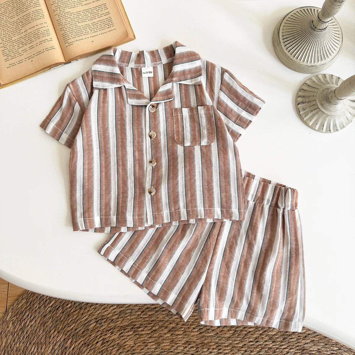 Baby Striped Shirt and Shorts Set